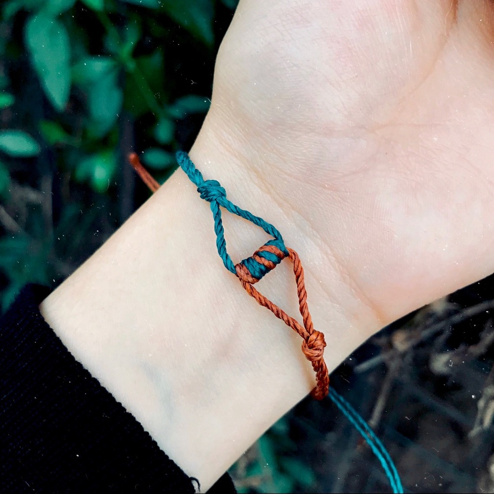 4 Elements Old Copper/Green Macrame Bracelet